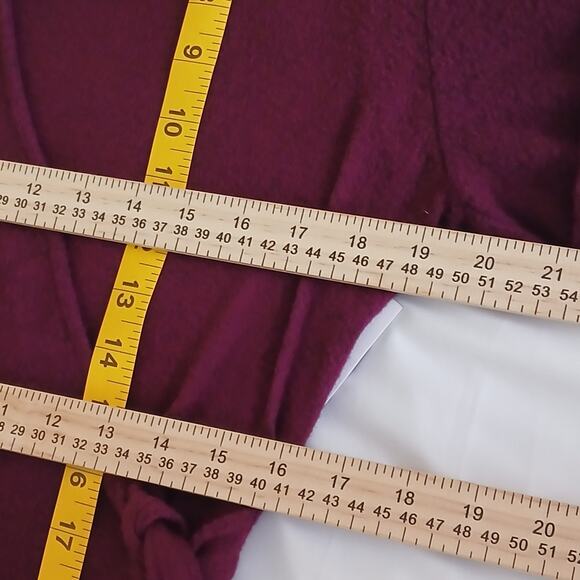 Apt. 9 Women’s L Burgundy Sweater Dress Knit Long Sleeve Wrap Tie Waist NWT - Picture 12 of 15